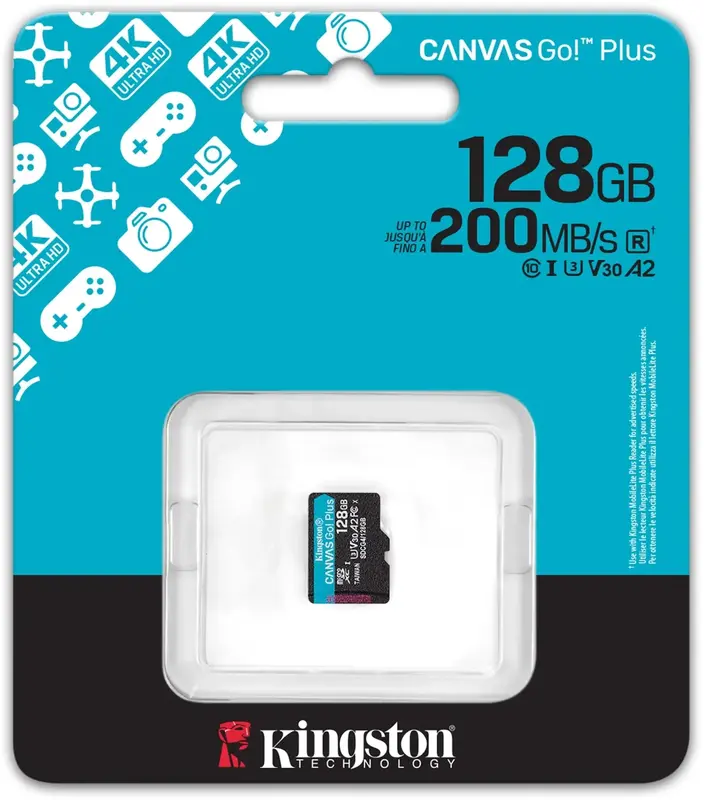 Карта пам'ятi MicroSD Kingston Canvas Go Plus 128Gb - фото - №1