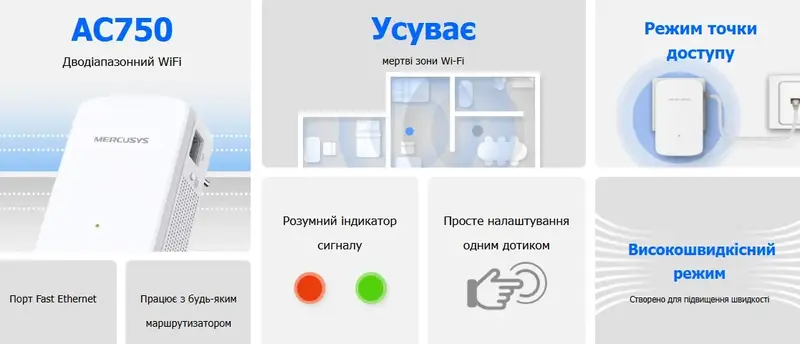 Пiдсилювачi Wi-Fi сигналу Mercusys ME20 300+433Мбит/с - фото - №6