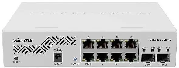 Комутатор MikroTik Cloud Smart Switch (CSS610-8G-2S+IN) - фото - №0