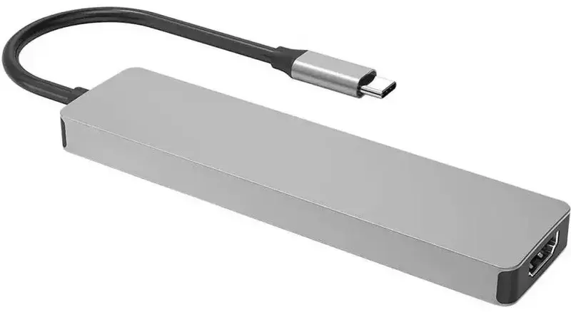 HUB USB-C Proove Iron Link 7 в 1 (сiрий) - фото - №1