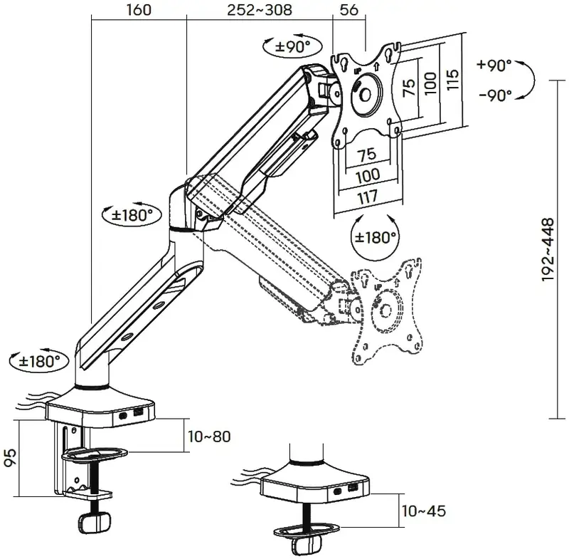 Настільне кріплення для монітора Officepro MA451W 17-40" White - фото - №9