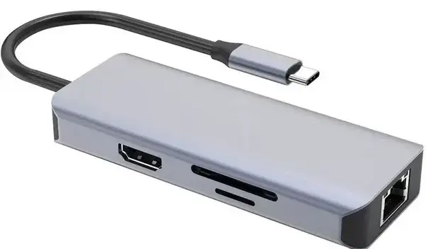 HUB USB-C Proove Iron Link 6 в 1 (сiрий) - фото - №3