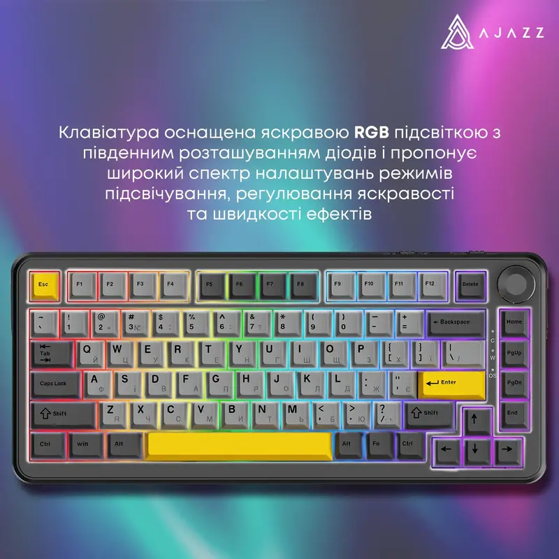 Клавиатура игровая Ajazz AK820 MAX Magnetic switches Black-Gray ᐈ