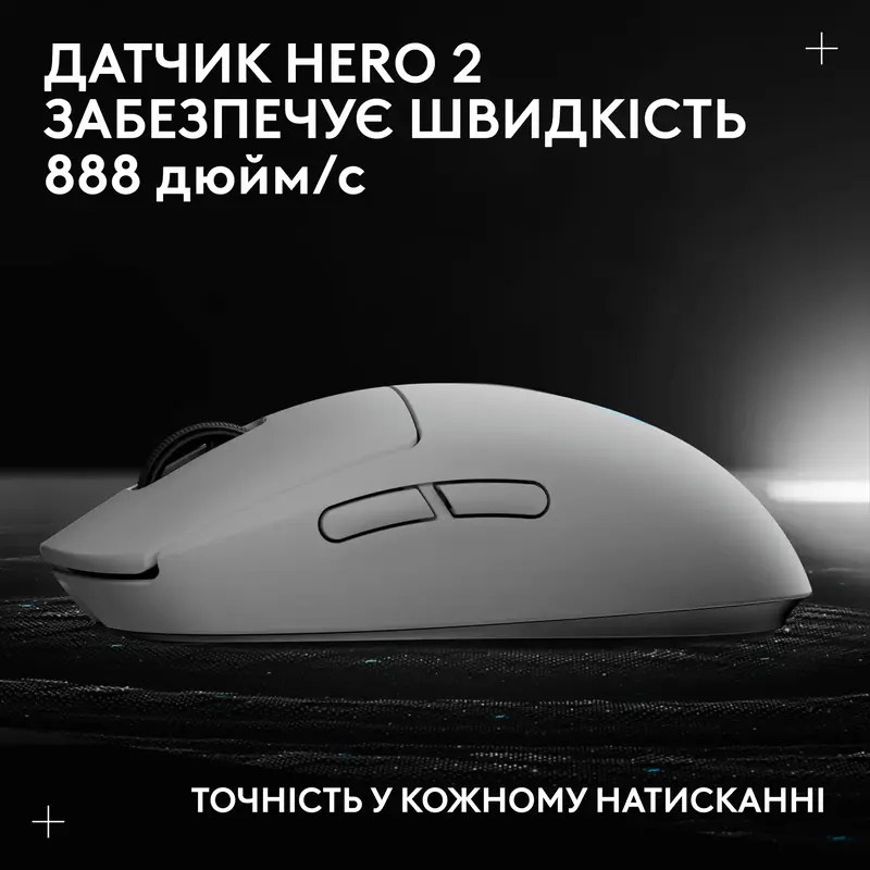 Бездротова ігрова миша Logitech PRO 2 Lightspeed - White EER - фото - №10