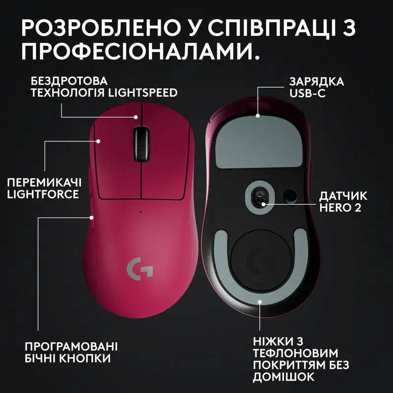Мышь игровая Logitech G PRO X SUPERLIGHT 2 DEX Wireless BT - PINK - фото - №5