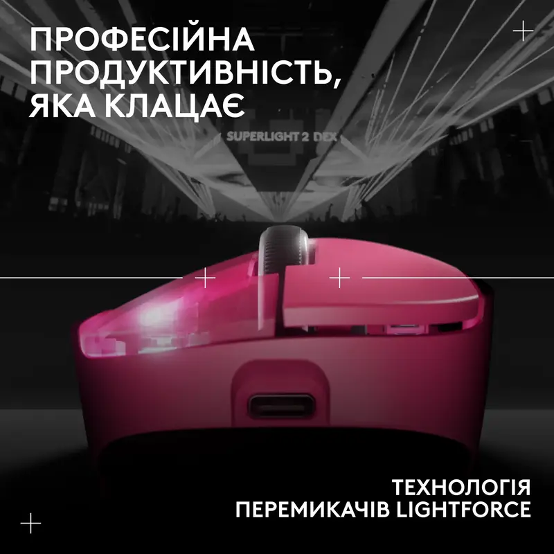 Мышь игровая Logitech G PRO X SUPERLIGHT 2 DEX Wireless BT - PINK - фото - №6