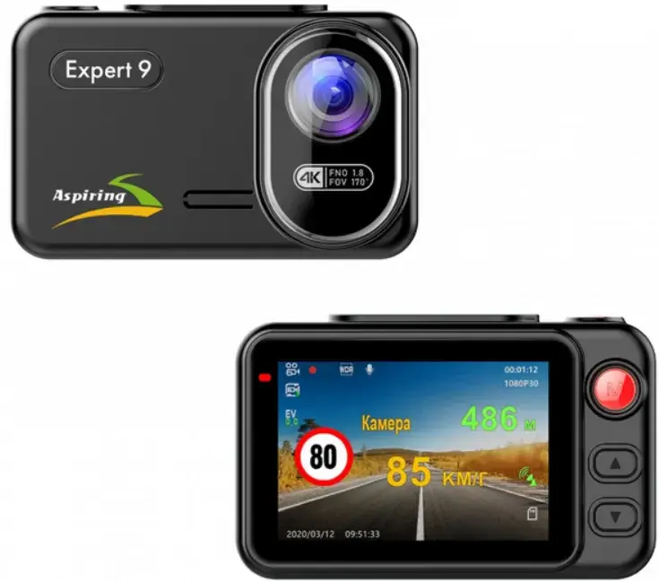 Відеореєстратор Aspiring Expert 9 Speedcam, WI-FI, GPS, 2K, 2 камери - фото - №5