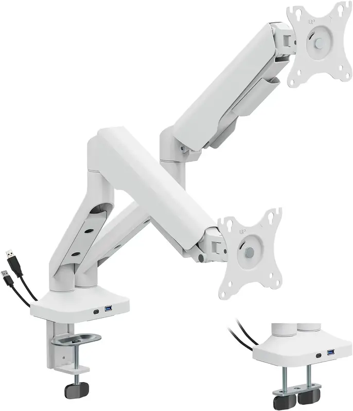 Настільне кріплення для двох моніторів OfficePro MA452W 17-35" 2-12 кг White - фото - №0