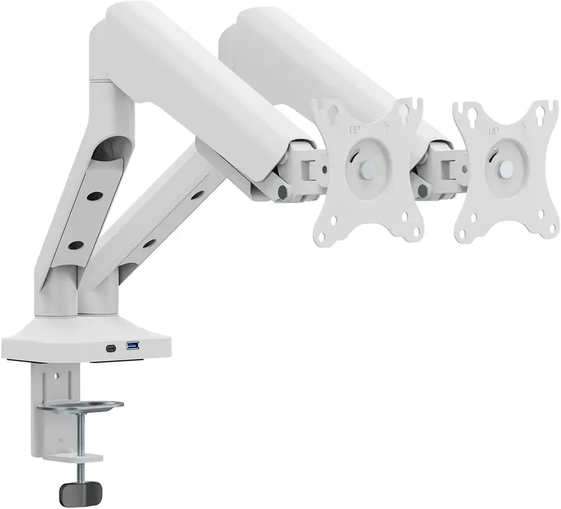 Настільне кріплення для двох моніторів OfficePro MA452W 17-35" 2-12 кг White - фото - №1