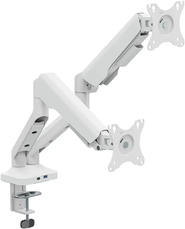 Настільне кріплення для двох моніторів OfficePro MA452W 17-35" 2-12 кг White - фото - №3