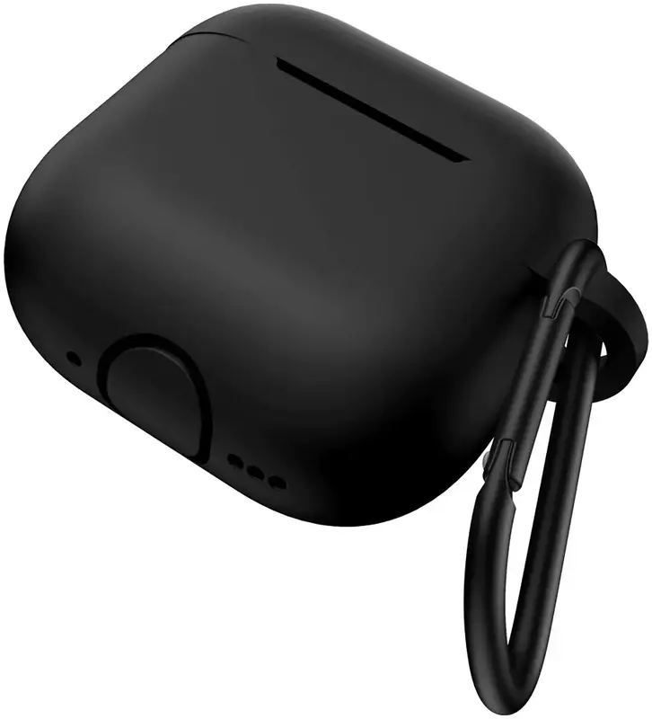 Чехол Keephone Airpods Pro 4 Liquid Silicone Case Black (KPSILIAIR4BK) - фото - №3