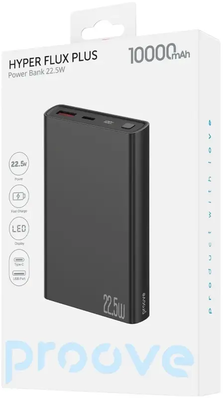 Повербанк Proove Hyper Flux Plus 10000mAh 22.5W чорний - фото - №3