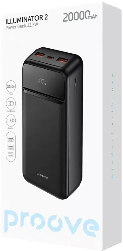 Порт.ЗП Proove Illuminator 2 20000mAh 22.5W (черный) - фото - №4