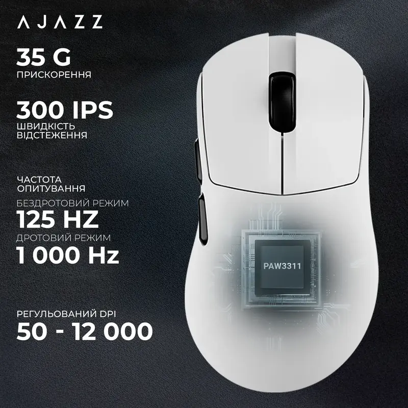 Комп'ютерна миша Ajazz AJ179 v2 max white - фото - №9