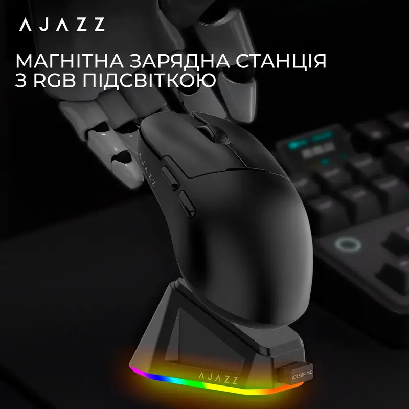 Комп'ютерна миша Ajazz AJ159P MC Black - фото - №7