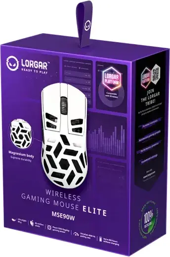 Комп'ютерна миша Lorgar Elite MSE90W Wireless White - фото - №10