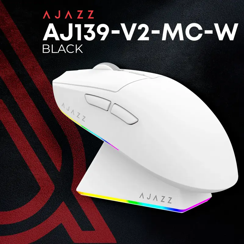 Комп'ютерна миша Ajazz AJ139 V2 MC White - фото - №5