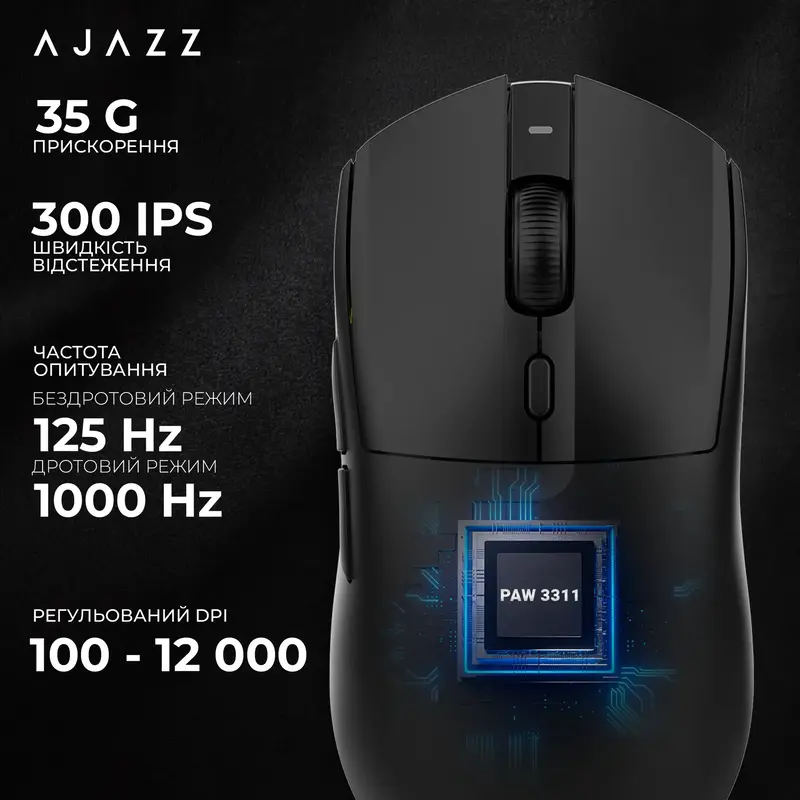 Комп'ютерна миша Ajazz AJ139 V2 MC Black - фото - №11