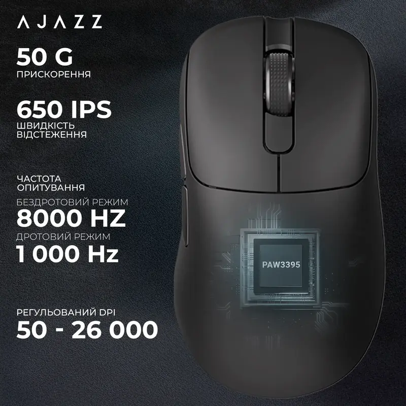 Комп'ютерна миша Ajazz AJ179PRO Black - фото - №10