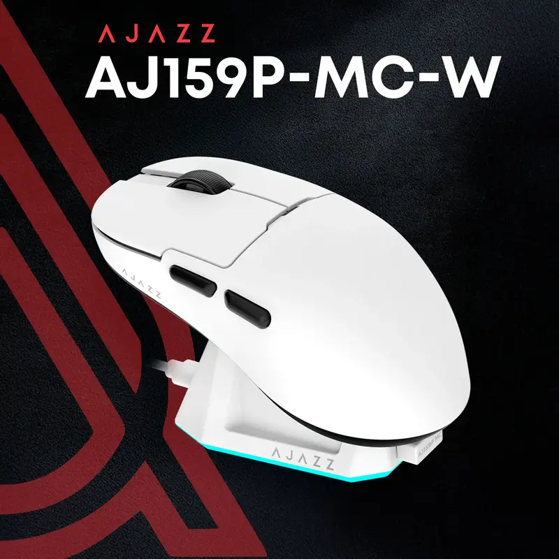 Комп'ютерна миша Ajazz AJ159P MC White - фото - №4