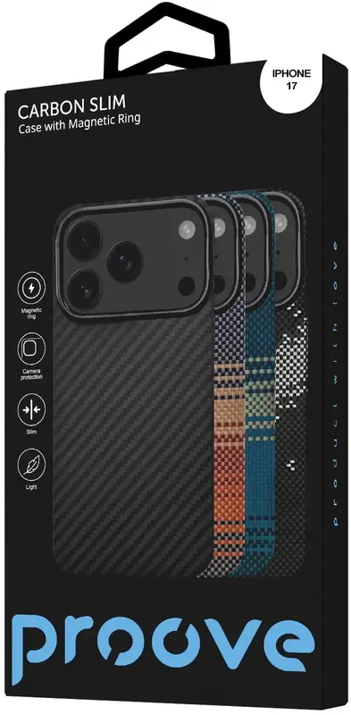 Чохол Proove Carbon Slim with Magnetic Ring iPhone 17 (black) - фото - №4