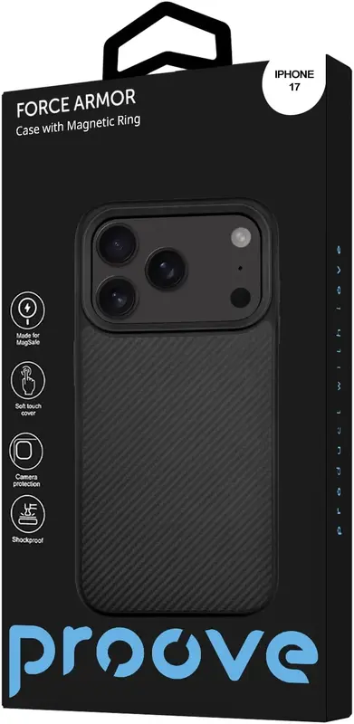 Чохол Proove Force Armor Case with Magnetic Ring iPhone 17 (Black) - фото - №4
