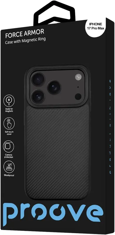 Чохол Proove Force Armor Case with Magnetic Ring iPhone 17 Pro Max (Black) - фото - №4