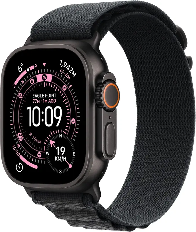 Apple Watch Ultra 3 GPS + Cellular 49mm Black Titanium Case with Black Alpine Loop - Large (MF0X4QP/A) - фото - №0