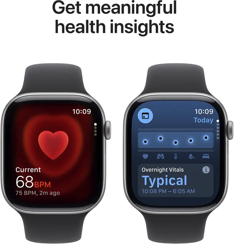 Apple Watch Series 11 GPS + Cellular 42mm Space Grey Aluminium Case with Black Sport Band - S/M (MF8A4RK/A) - фото - №4