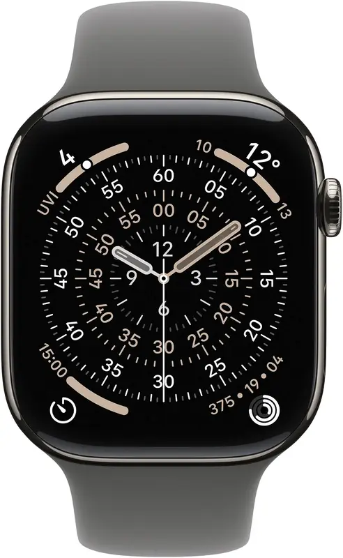 Apple Watch Series 11 GPS + Cellular 42mm Natural Titanium Case with Stone Grey Sport Band - S/M (MF8M4RK/A) - фото - №1