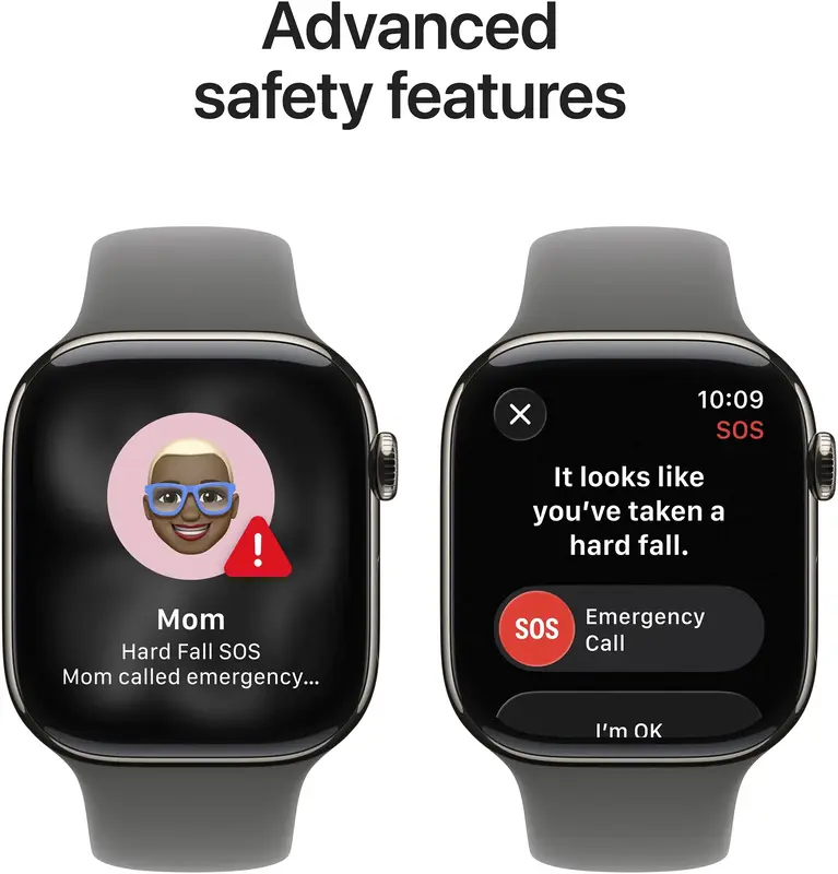 Apple Watch Series 11 GPS + Cellular 42mm Natural Titanium Case with Stone Grey Sport Band - S/M (MF8M4RK/A) - фото - №5