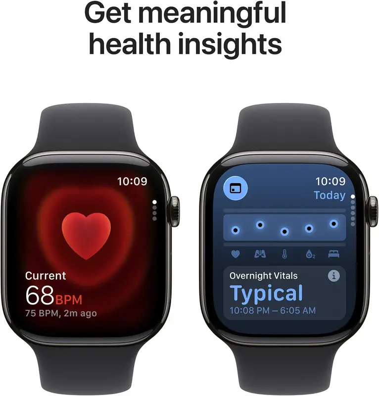 Apple Watch Series 11 GPS + Cellular 42mm Slate Titanium Case with Black Sport Band - M/L (MF8T4RK/A) - фото - №4