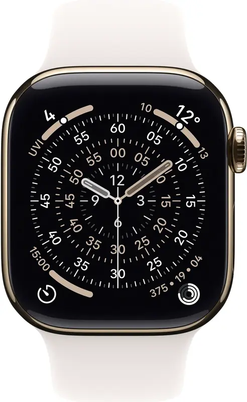 Apple Watch Series 11 GPS + Cellular 42mm Gold Titanium Case with Light Blush Sport Band - S/M (MF8W4RK/A) - фото - №1