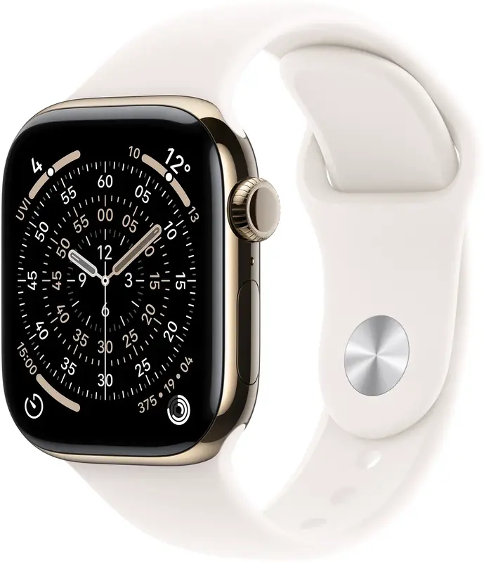 Apple Watch Series 11 GPS + Cellular 42mm Gold Titanium Case with Light Blush Sport Band - S/M (MF8W4RK/A) - фото - №0
