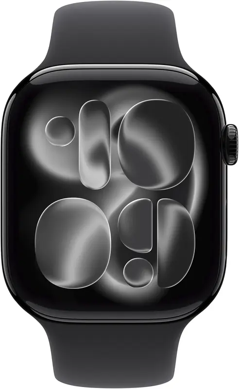 Apple Watch Series 11 GPS + Cellular 46mm Jet Black Aluminium Case with Black Sport Band - S/M (MFC24RK/A) - фото - №1