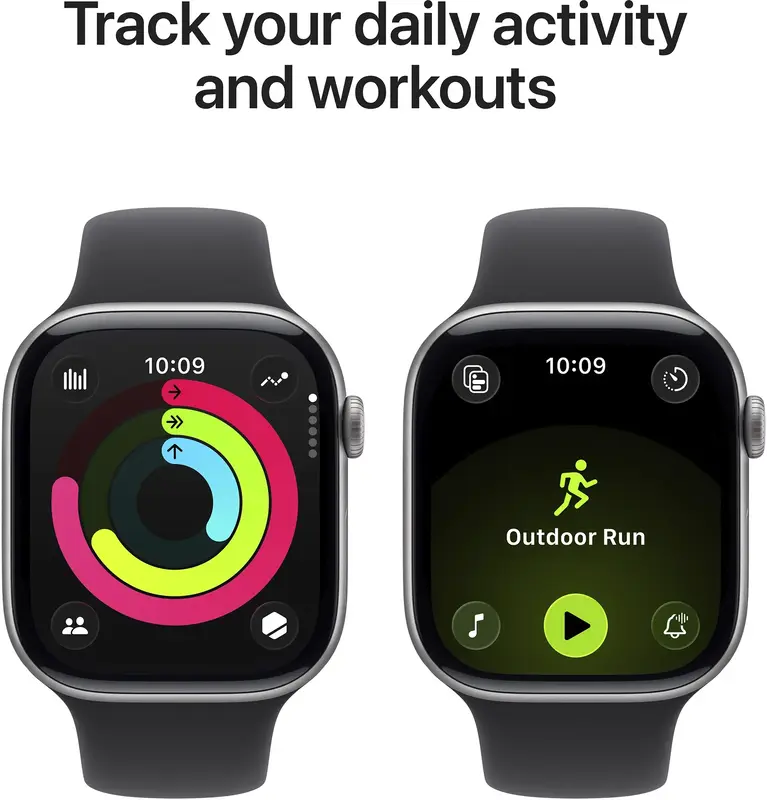 Apple Watch Series 11 GPS + Cellular 46mm Space Grey Aluminium Case with Black Sport Band - S/M (MFC94RK/A) - фото - №3