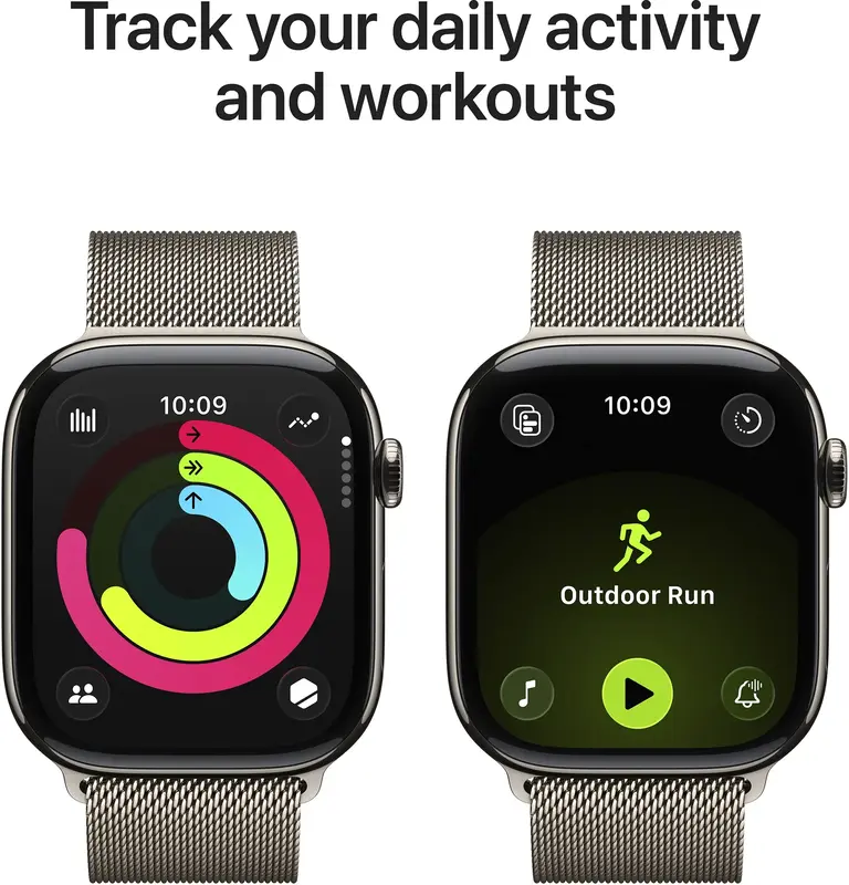 Apple Watch Series 11 GPS + Cellular 42mm Natural Titanium Case with Natural Milanese Loop (MF8P4RK/A) - фото - №3