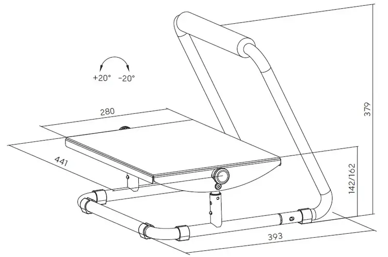 Регульована підставка для ніг OfficePro Black (FR1040B) - фото - №7