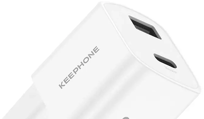 Ун.СЗУ Keephone 30W USB-C + USB-A GaN белый - фото - №3