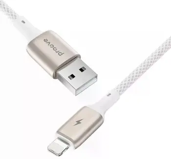 Kабель USB - Lightning Proove Dense Metal 2M 2.4A бiлий - фото - №4