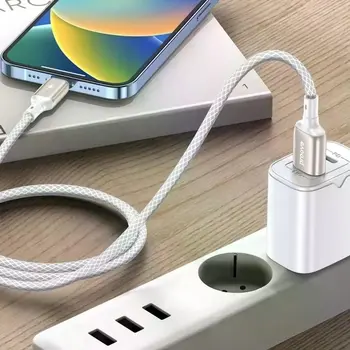 Kабель USB - Lightning Proove Dense Metal 2M 2.4A бiлий - фото - №2