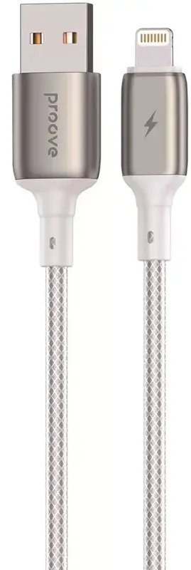 Kабель USB - Lightning Proove Dense Metal 2M 2.4A бiлий - фото - №0