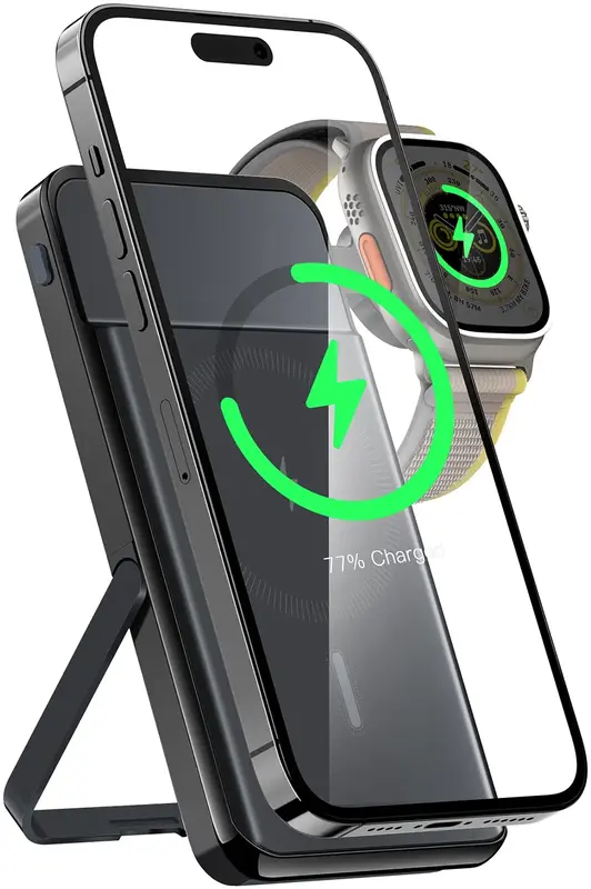 Додаткова батарея Keephone Mag PowerBank, 10000mAh 3-in-1 (MAGPOBAPB-21BBK) - фото - №6