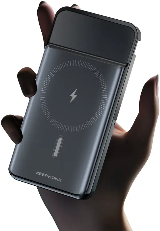 Додаткова батарея Keephone Mag PowerBank, 10000mAh 3-in-1 (MAGPOBAPB-21BBK) - фото - №4