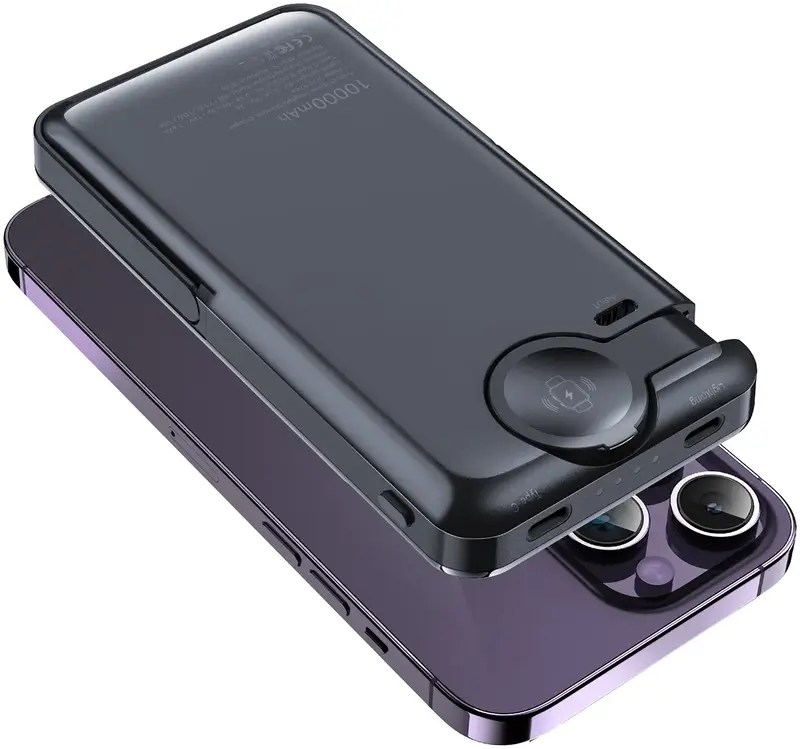 Додаткова батарея Keephone Mag PowerBank, 10000mAh 3-in-1 (MAGPOBAPB-21BBK) - фото - №3