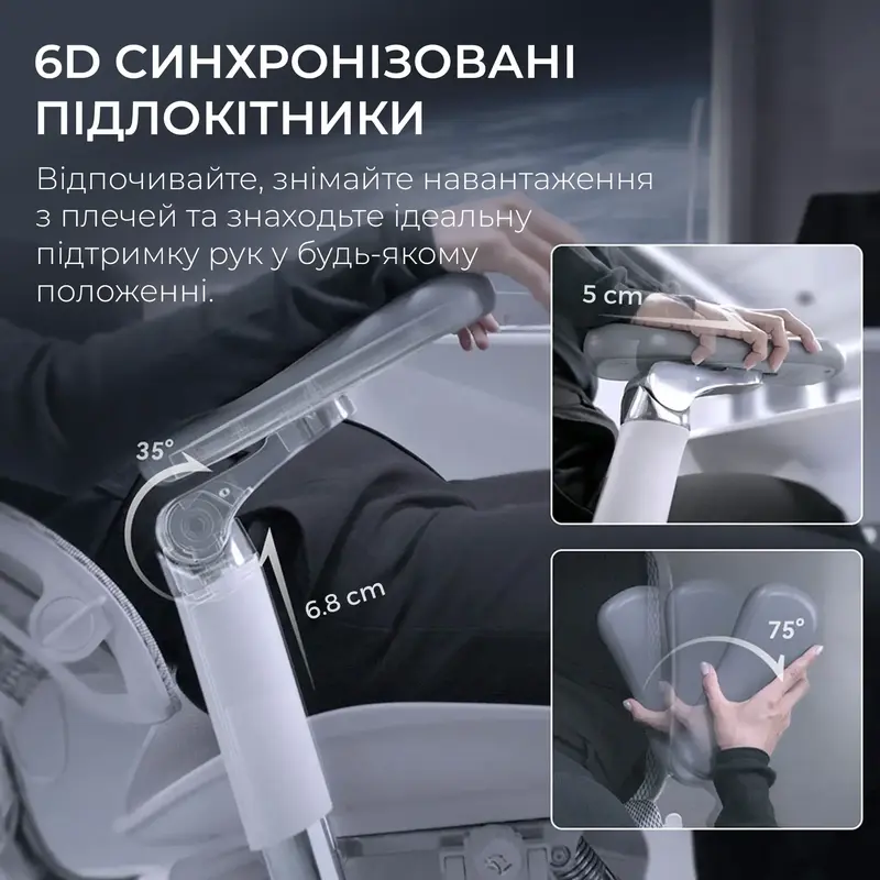 Крісло офісне Sihoo DORO S300 Mesh Light Grey - фото - №11