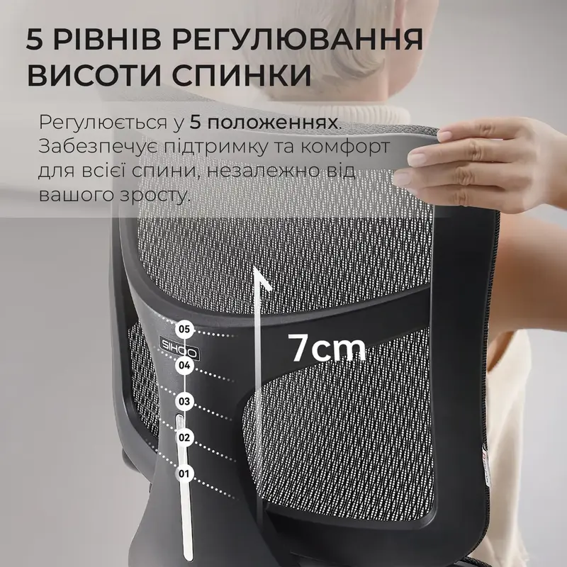 Крісло офісне Sihoo DORO S100 Mesh Black - фото - №9