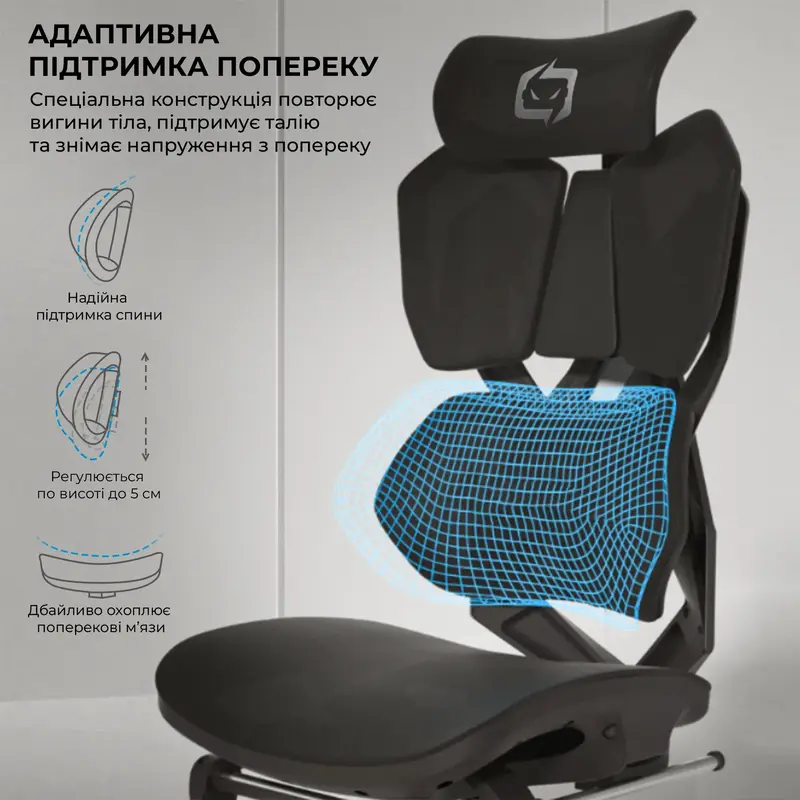 Крісло геймерське Sihoo X5C Mesh Black - фото - №7