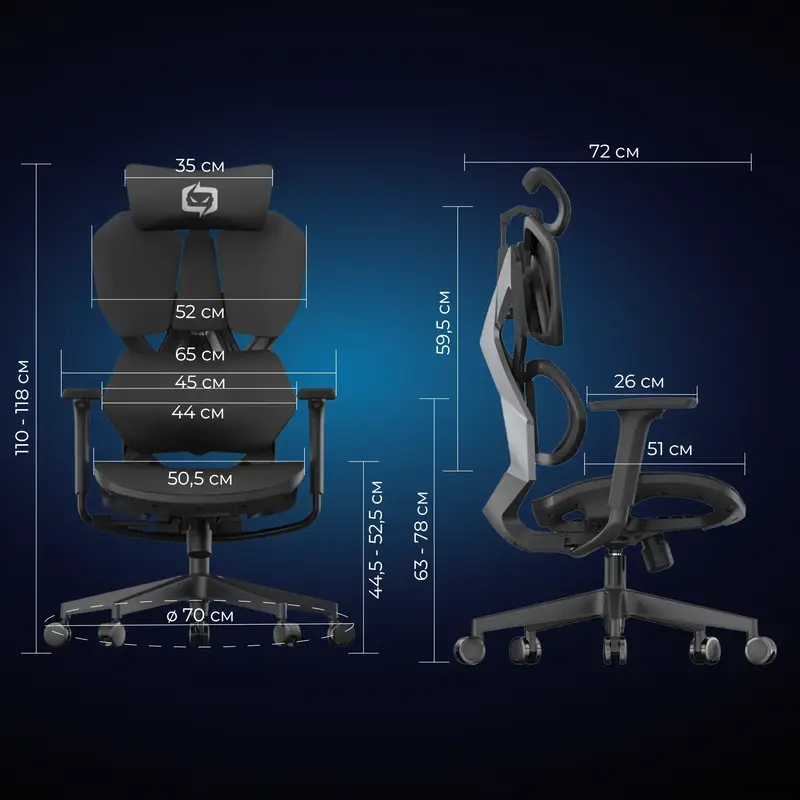 Крісло геймерське Sihoo X5C Mesh Black - фото - №17