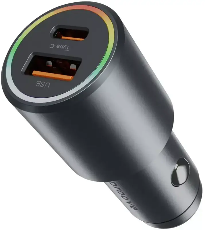 Автомобільний зарядний пристрій Proove Double Energy Plus 53W (USB + Type-C) сірий - фото - №4
